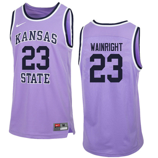 Men #23 Amaad Wainright Kansas State Wildcats College Retro Basketball Jerseys Sale-Purple